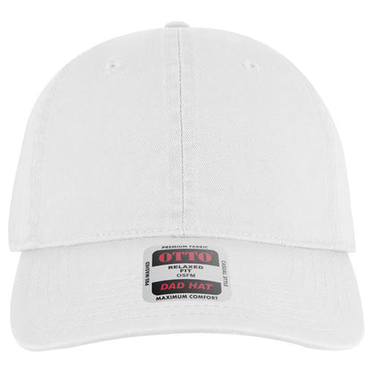White 6 Panel Low Profile Dad Hat