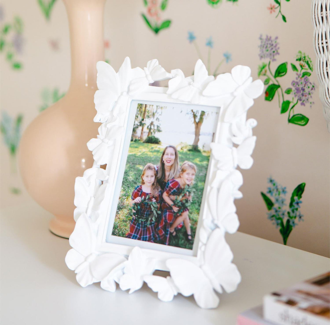 White Butterfly Picture Frame