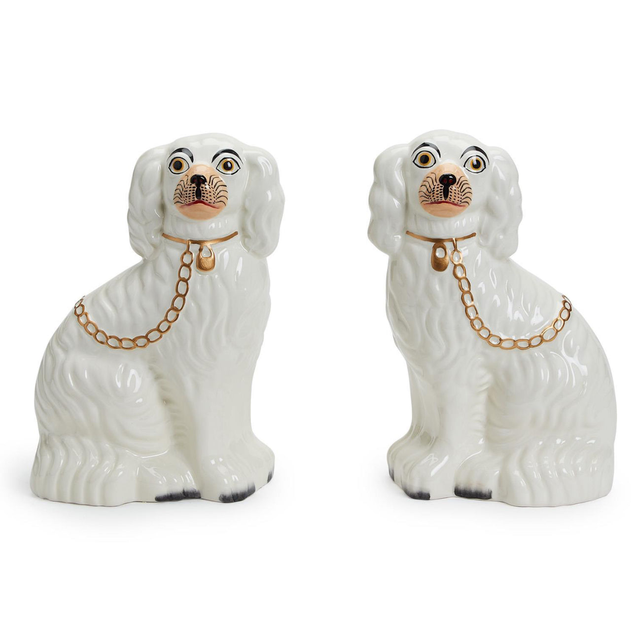White Staffordshire Dog Statues