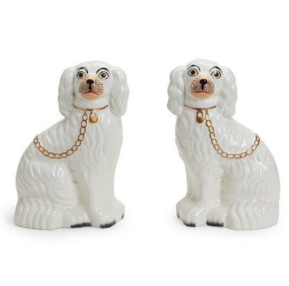 White Staffordshire Dog Statues