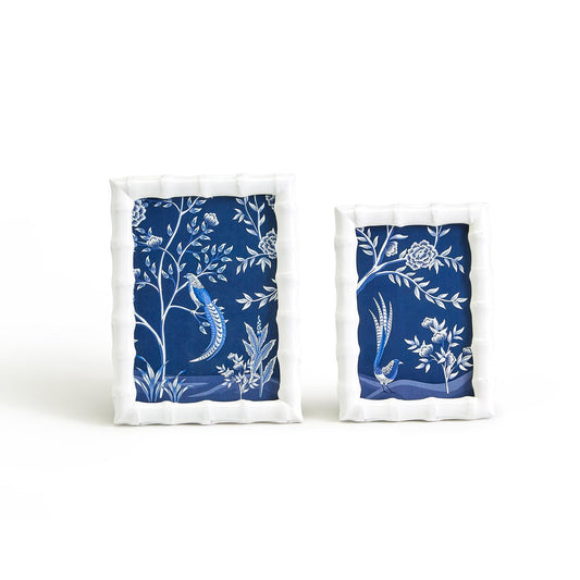 White Faux Bamboo Frame