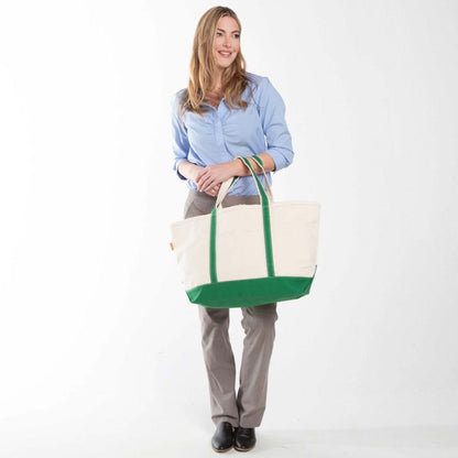 Green Canvas Tote-Large