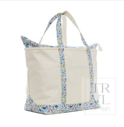 TRVL Maxi Tote-Coated Canvas with Posies