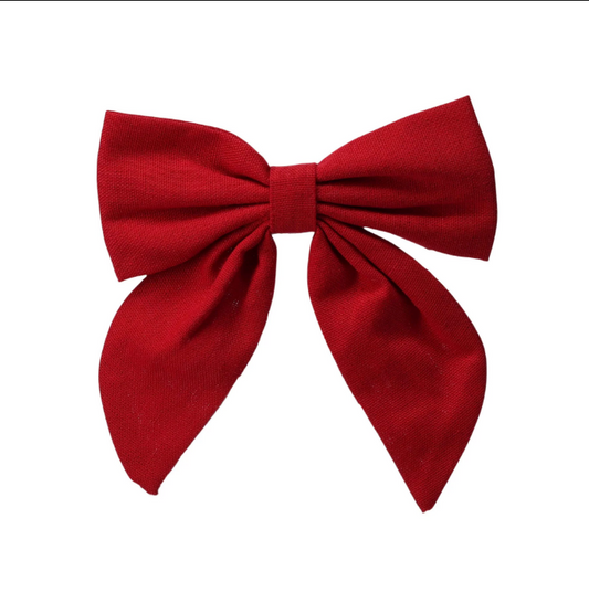 Red Linen Bottle Bow