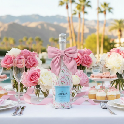 Pink Linen Bottle Bow
