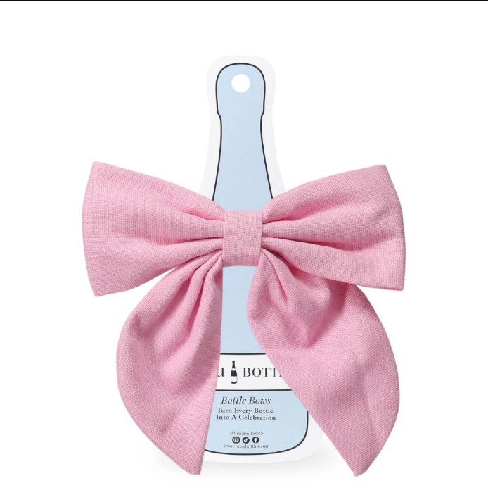 Pink Linen Bottle Bow