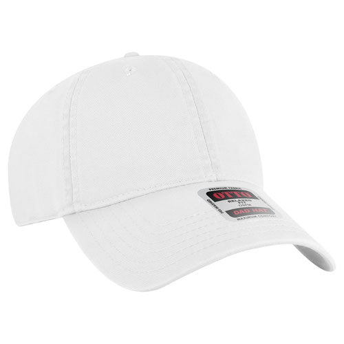 White 6 Panel Low Profile Dad Hat