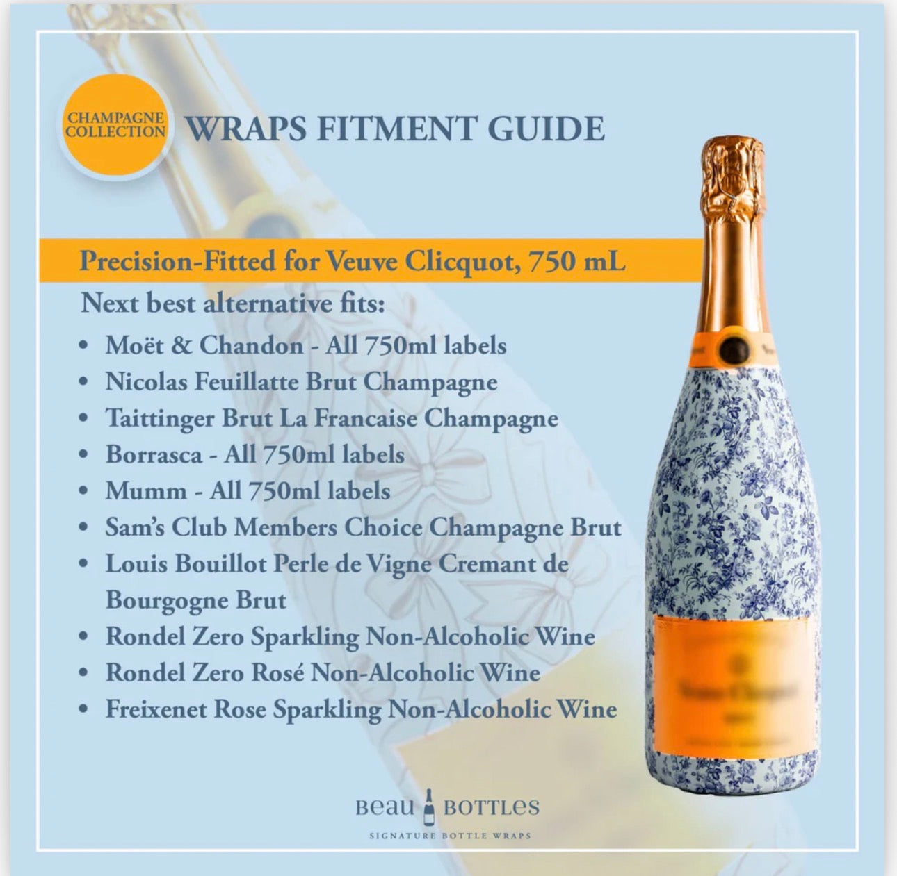 Blue and White Tile Bottle Wrap-Champagne Edition