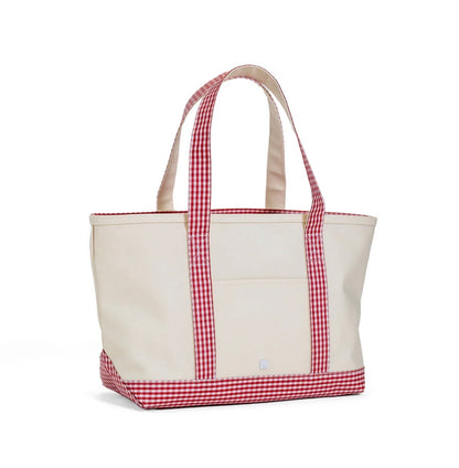 TRVL Medium Tote-Coated Canvas Red Gingham