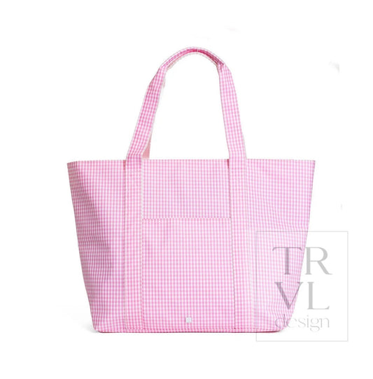 TRVL Jumbo Tote-Gingham Pink