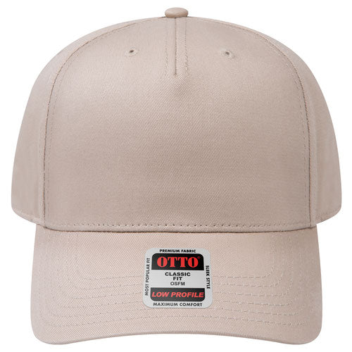 Khaki 5 Panel Low Profile Baseball Cap