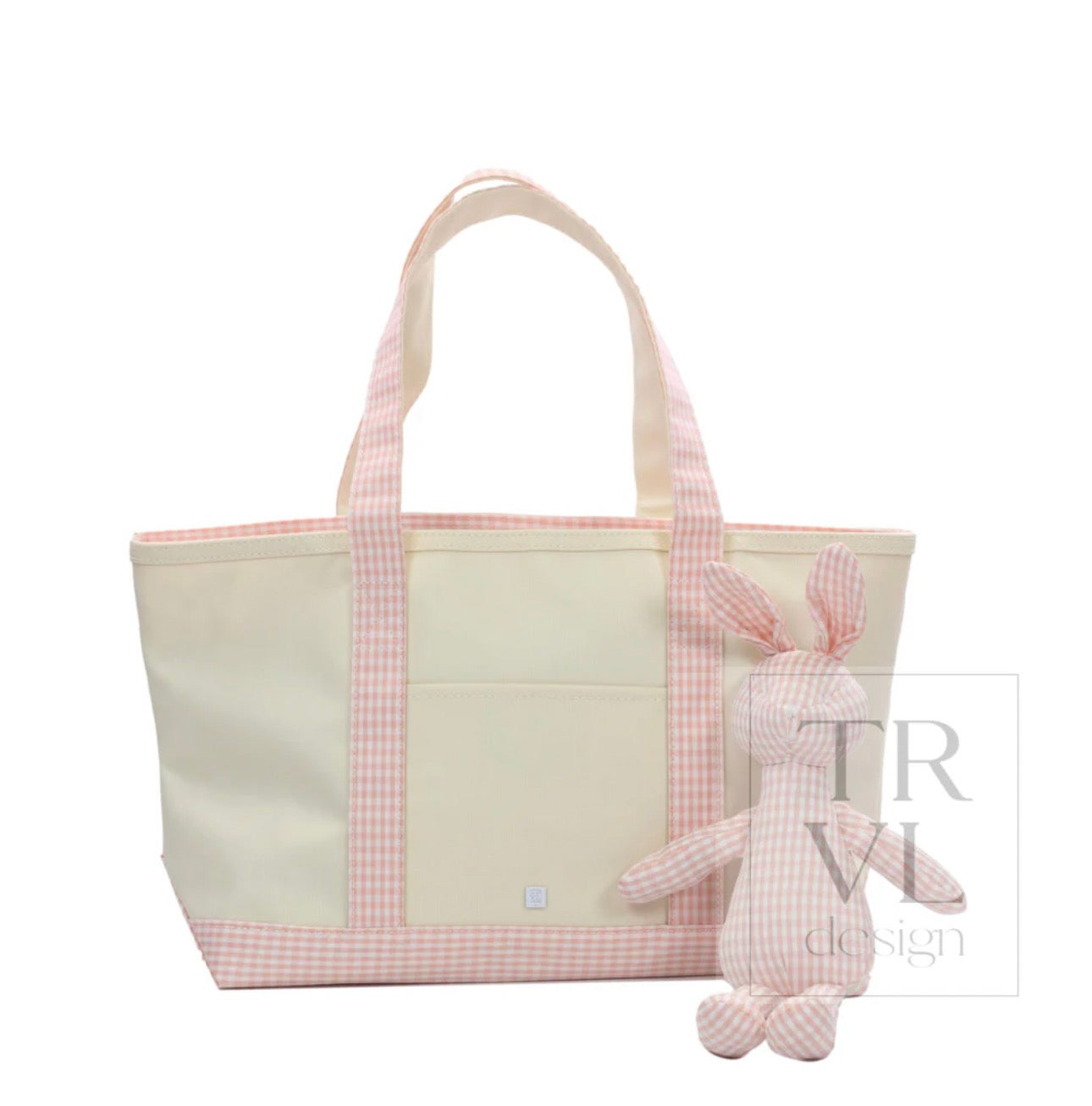 TRVL Medium Tote-Coated Canvas with Gingham Taffy