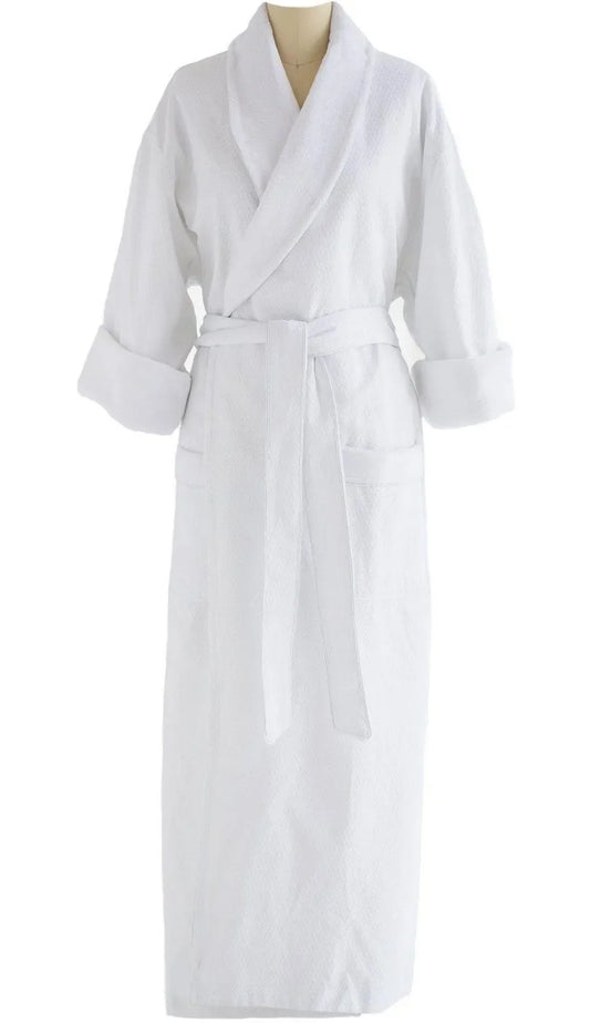 White Microfiber Plush Robe with Minx Plush Lining