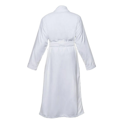 White Microfiber Plush Robe with Minx Plush Lining