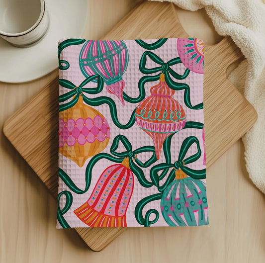 Ornament Waffle Tea Towel
