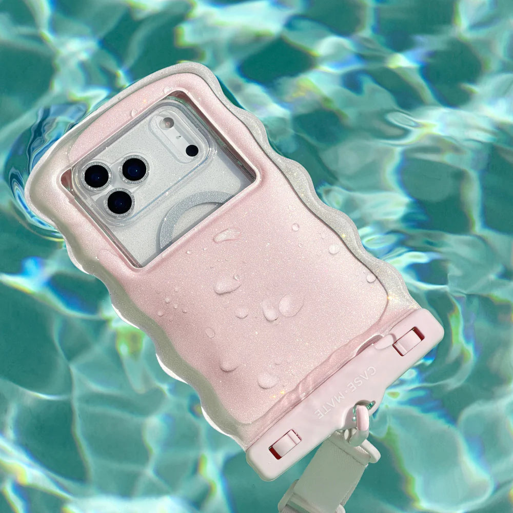 Wavy Ballet Pink-Waterproof Floating Pouch