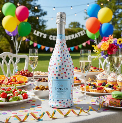 Colorful Dots Bottle Wrap-Prosecco Edition