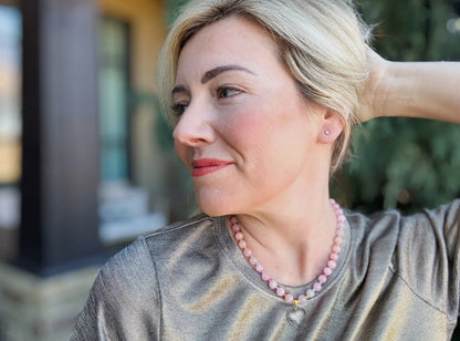 Multi Colored Beaded Necklace with Heart