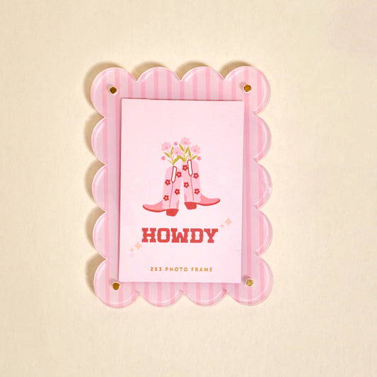 Mini Acrylic Magnet Frame-Pink Stripe