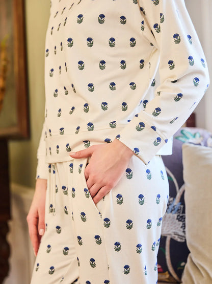 Sophie Jogger Pant Set-Floral Foulard Navy