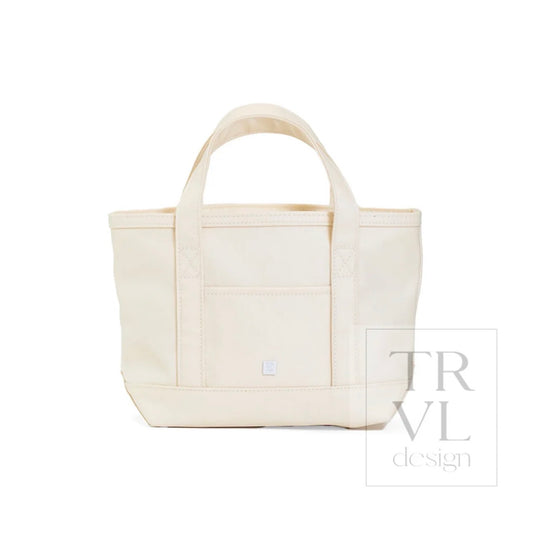 TRVL Mini Tote-Coated Canvas Natural