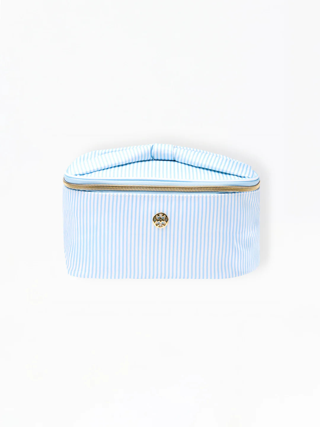 Kiss and Makeup Bag-Blue Stripe