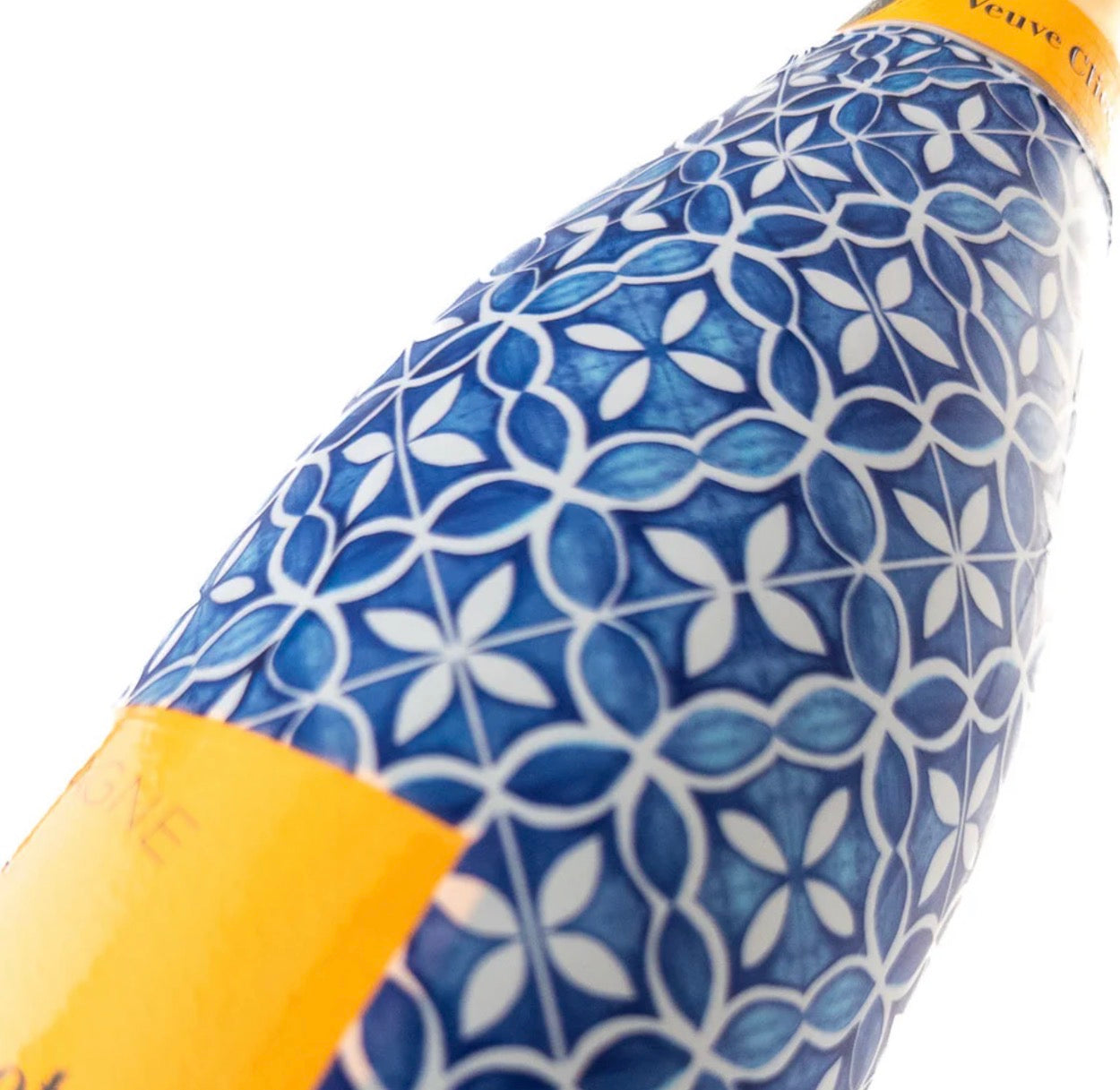 Blue and White Tile Bottle Wrap-Champagne Edition