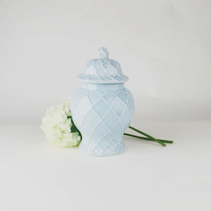 Light Blue Textured Ginger Jar-Small