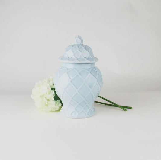 Light Blue Textured Ginger Jar-Small