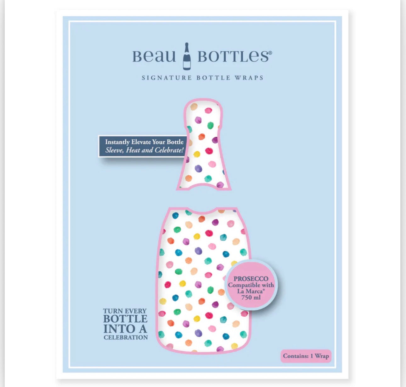 Colorful Dots Bottle Wrap-Prosecco Edition