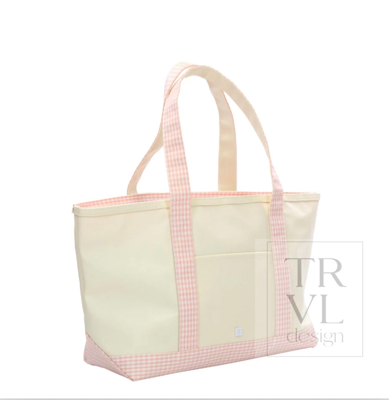 TRVL Medium Tote-Coated Canvas with Gingham Taffy