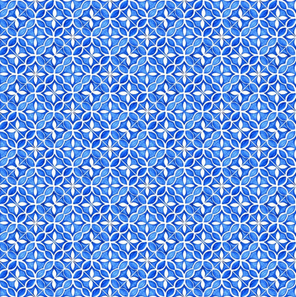 Blue and White Tile Bottle Wrap-Champagne Edition