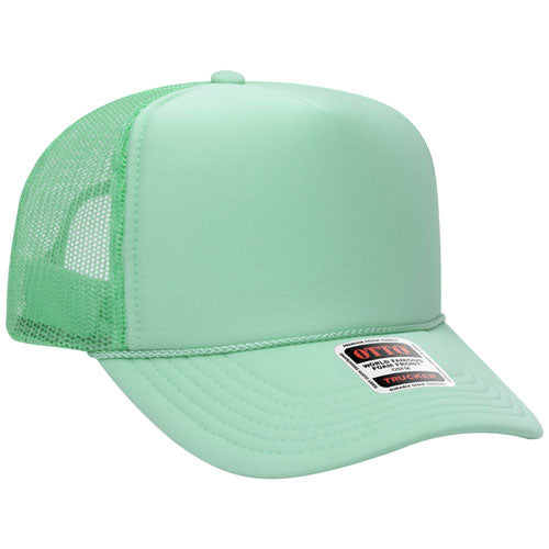 Seafoam 5 Panel High Crown Mesh Back Trucker Hat