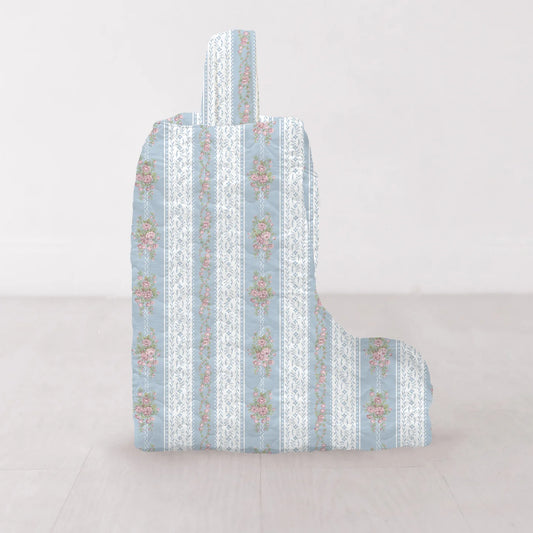 Bella Stripe Blue Quilted Boot Bag