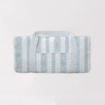 Bella Stripe Blue Quilted Duffle Bag