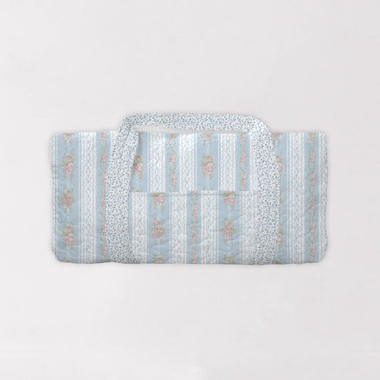 Bella Stripe Blue Quilted Duffle Bag
