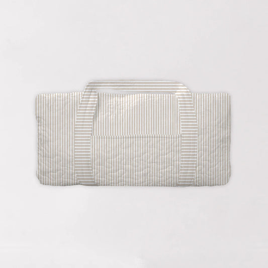 Ticking Stripe Brown Quilted Duffle Bag