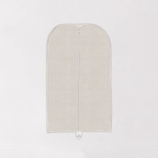 Ticking Stripe Brown Quilted Garment Bag
