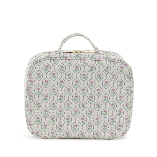 Trvl-LUXE Cosmetic Toiletry Case - ANTIBES with Navy Pinstripe Liner