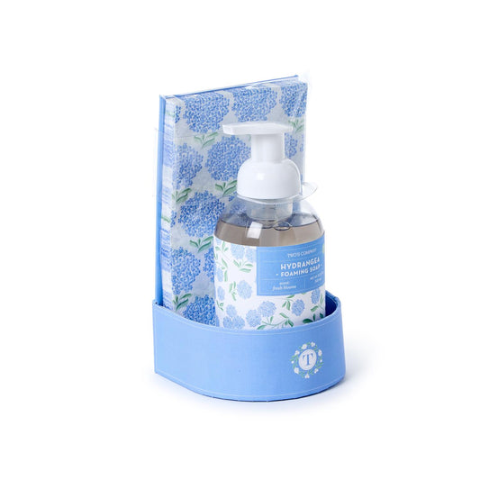 Hydrangea Flower Scented Soap with 20 PC Guest Towels Set