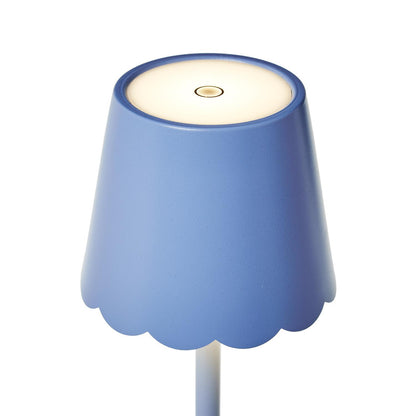 Blue LED Cordless Table Lamp with Scalloped Edge