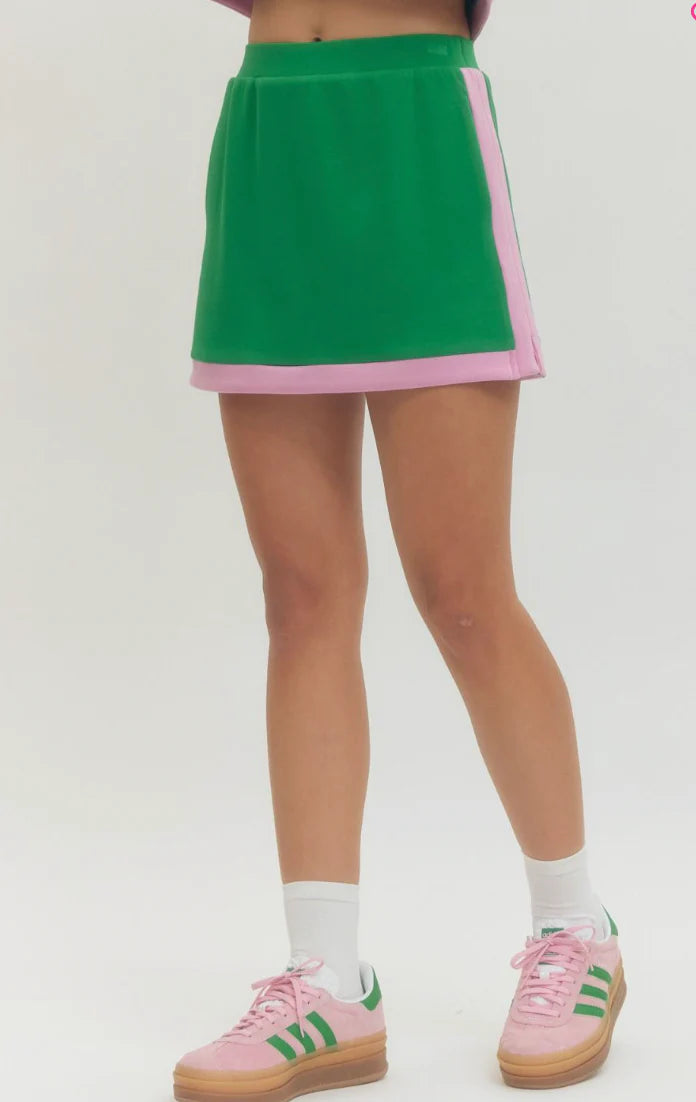Green with pink trim set