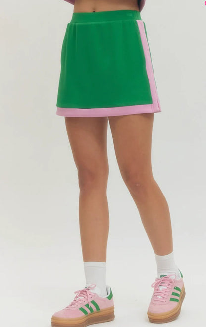 Green with pink trim set