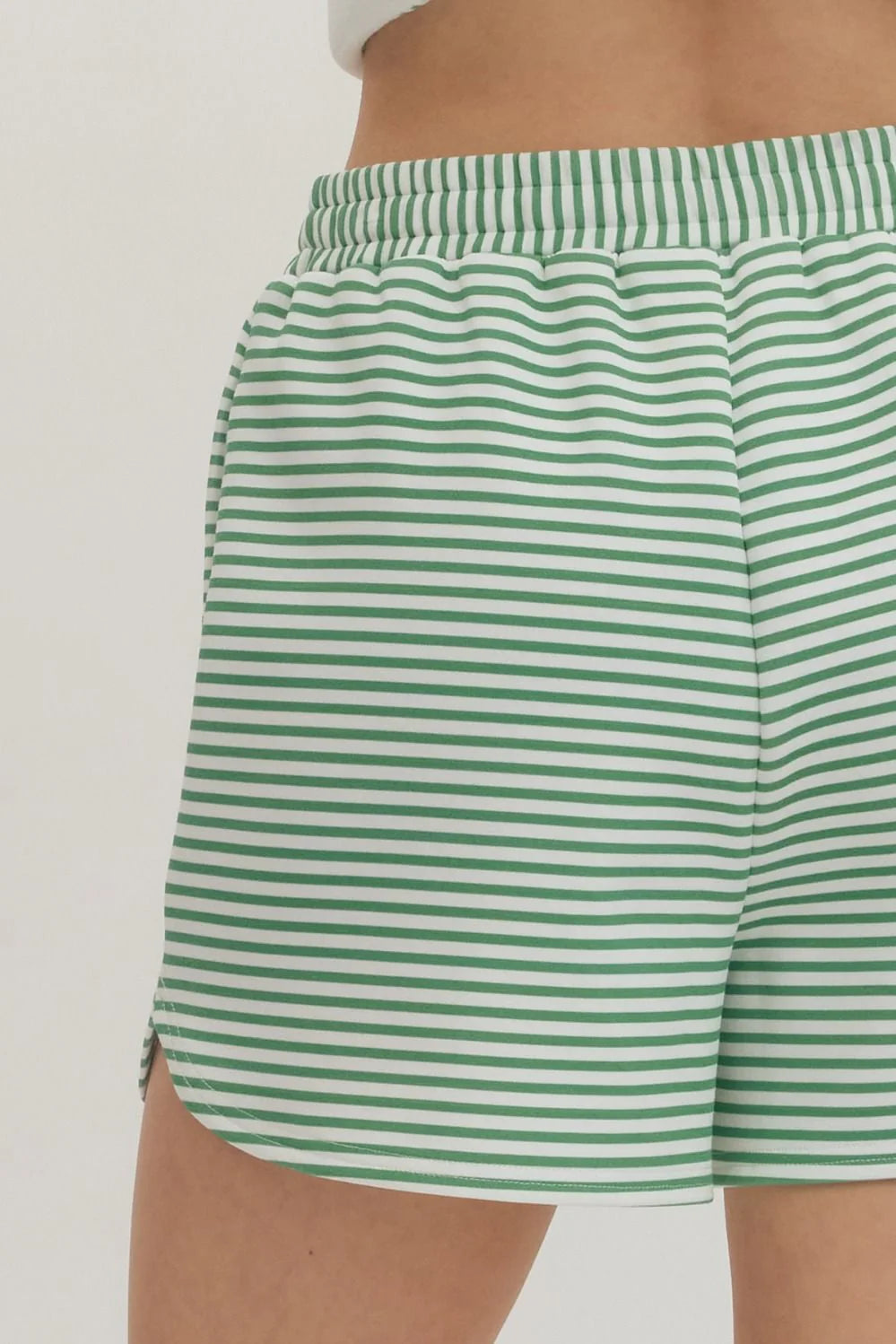 Green and White Striped Set