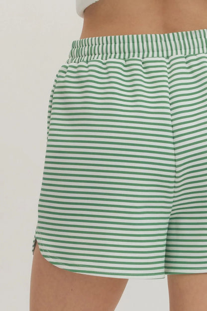 Green and White Striped Set