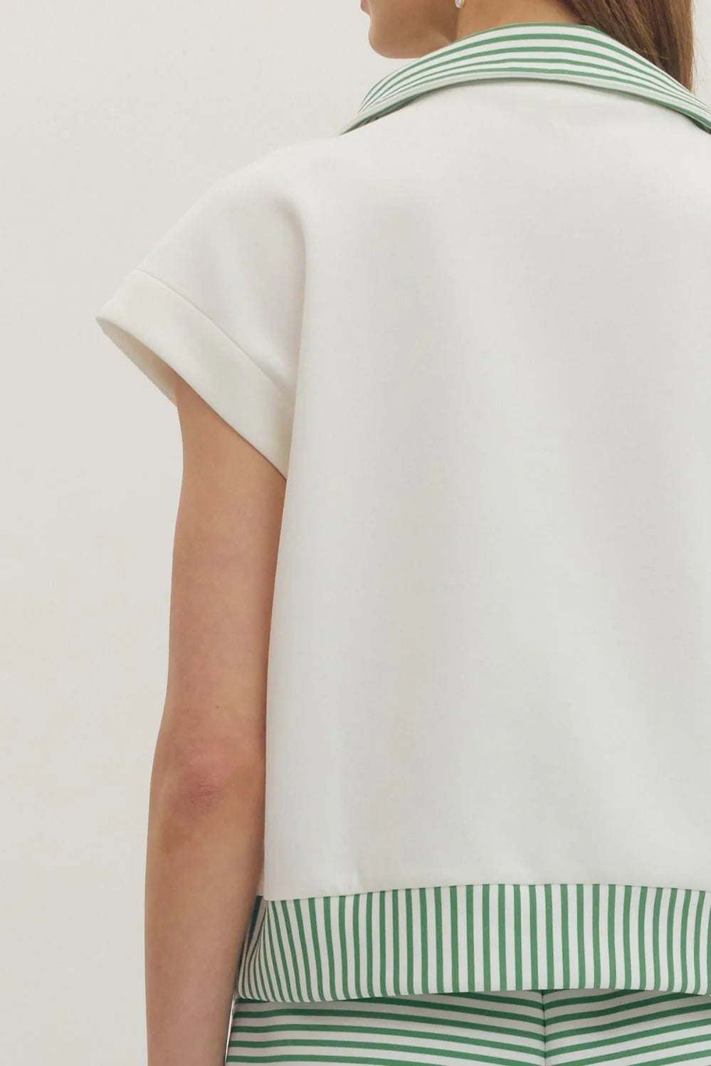 Green and White Striped Set
